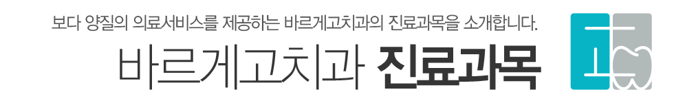 바르게고치과 진료과목